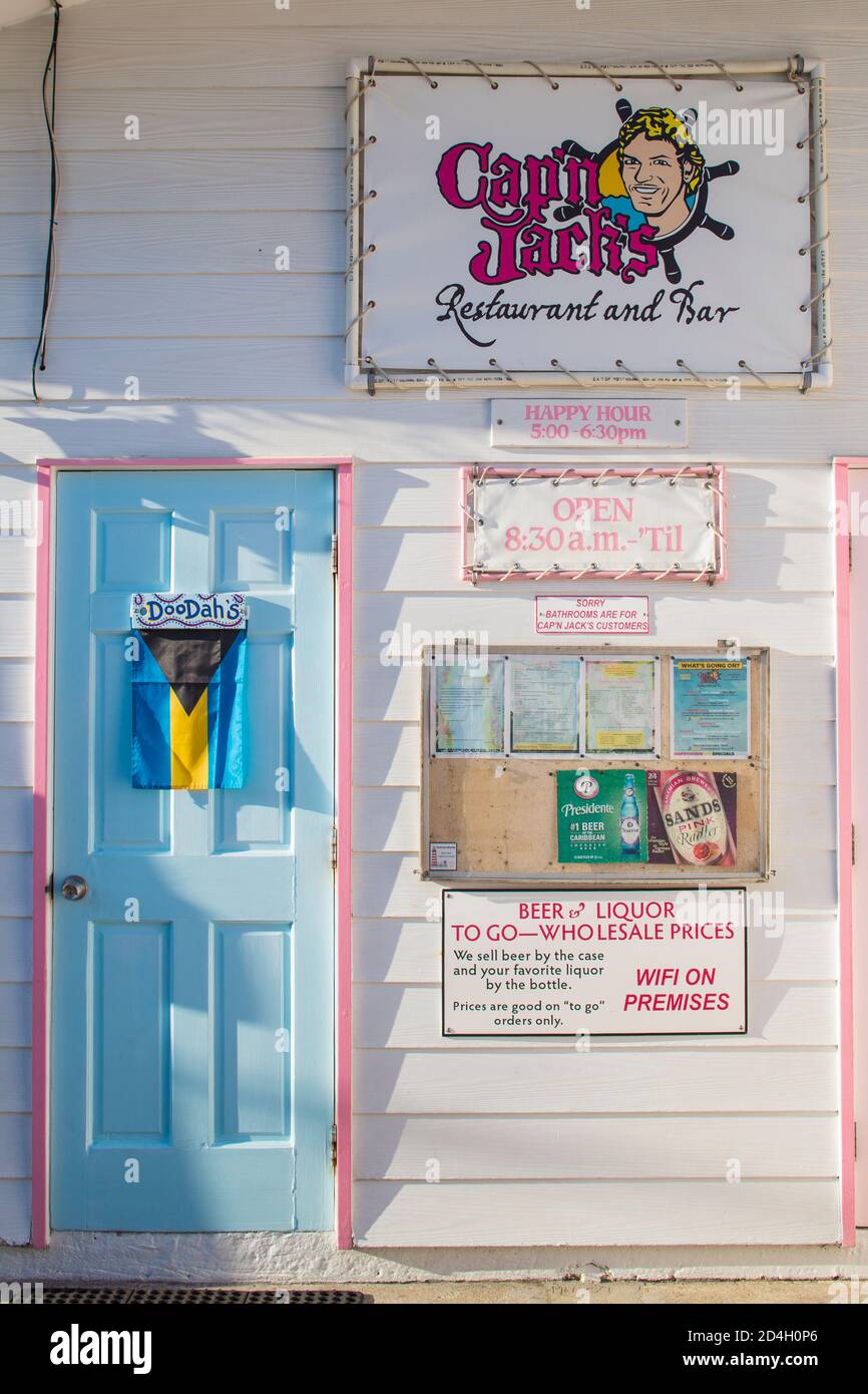 Bahamas, Abaco Islands, Elbow Cay, Hope Town, Cap'n Jack's restaurant