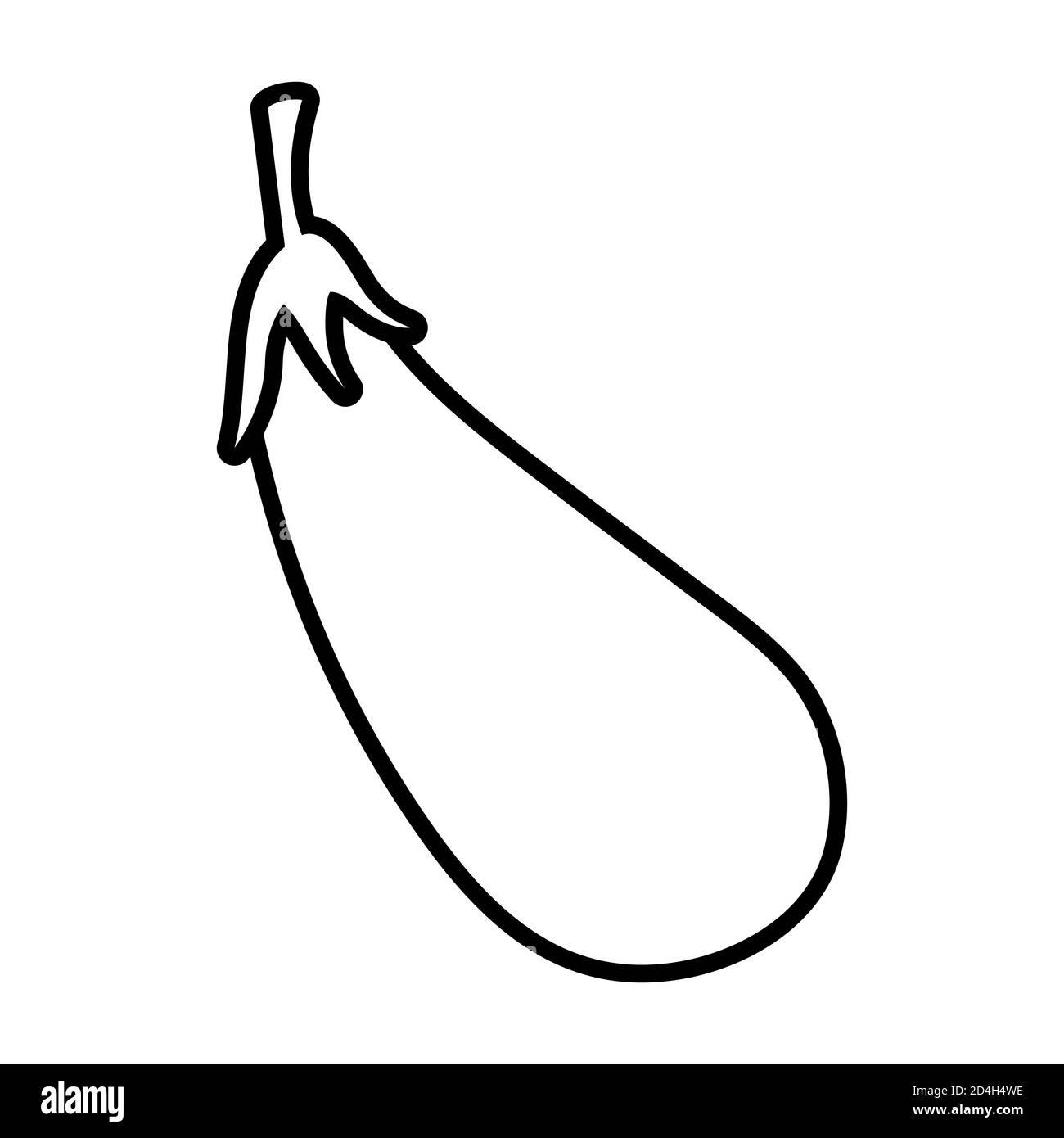 Eggplant vector icon outline style on white background Stock Vector