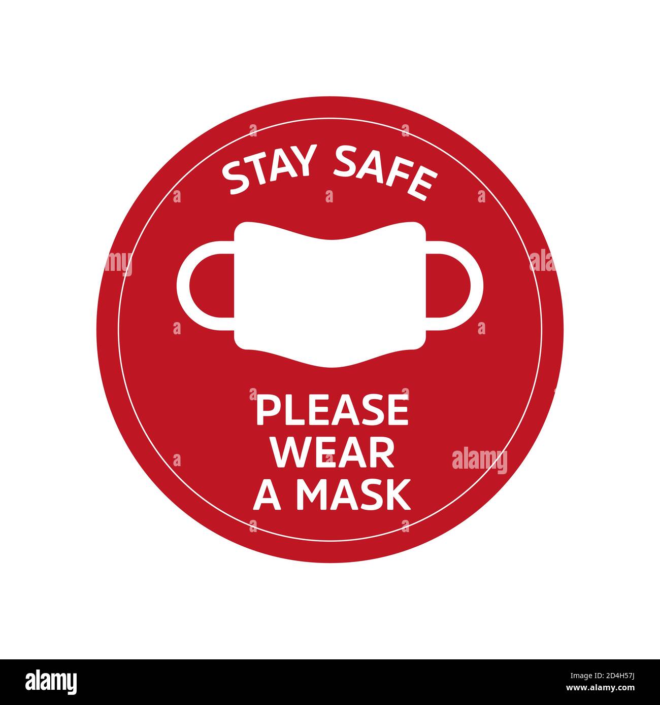 Please wear mask icon vector signage. Stay safe. Eps 10 Stock Vector