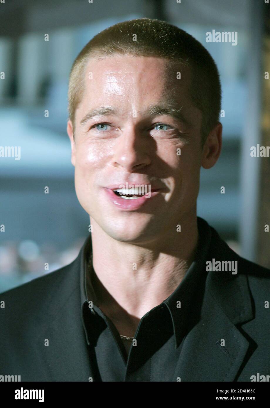 Actor Brad Pitt arrives for the premiere of his movie 'Troy' in New York  May 10, 2004. The film, based on Greek poet Homer's account of the Trojan  War, will be in