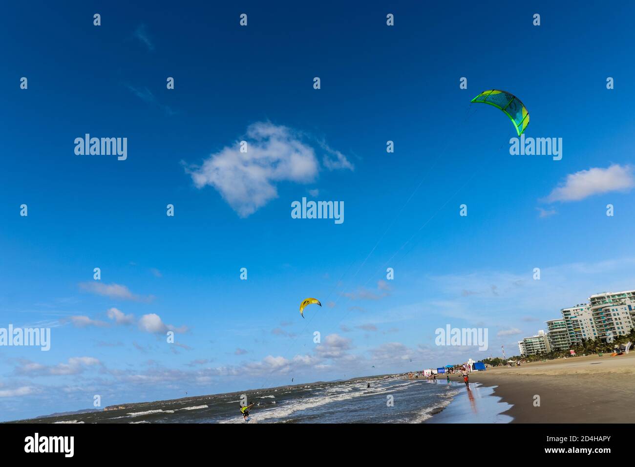 A good day to kitesurf in Cartagena Stock Photo