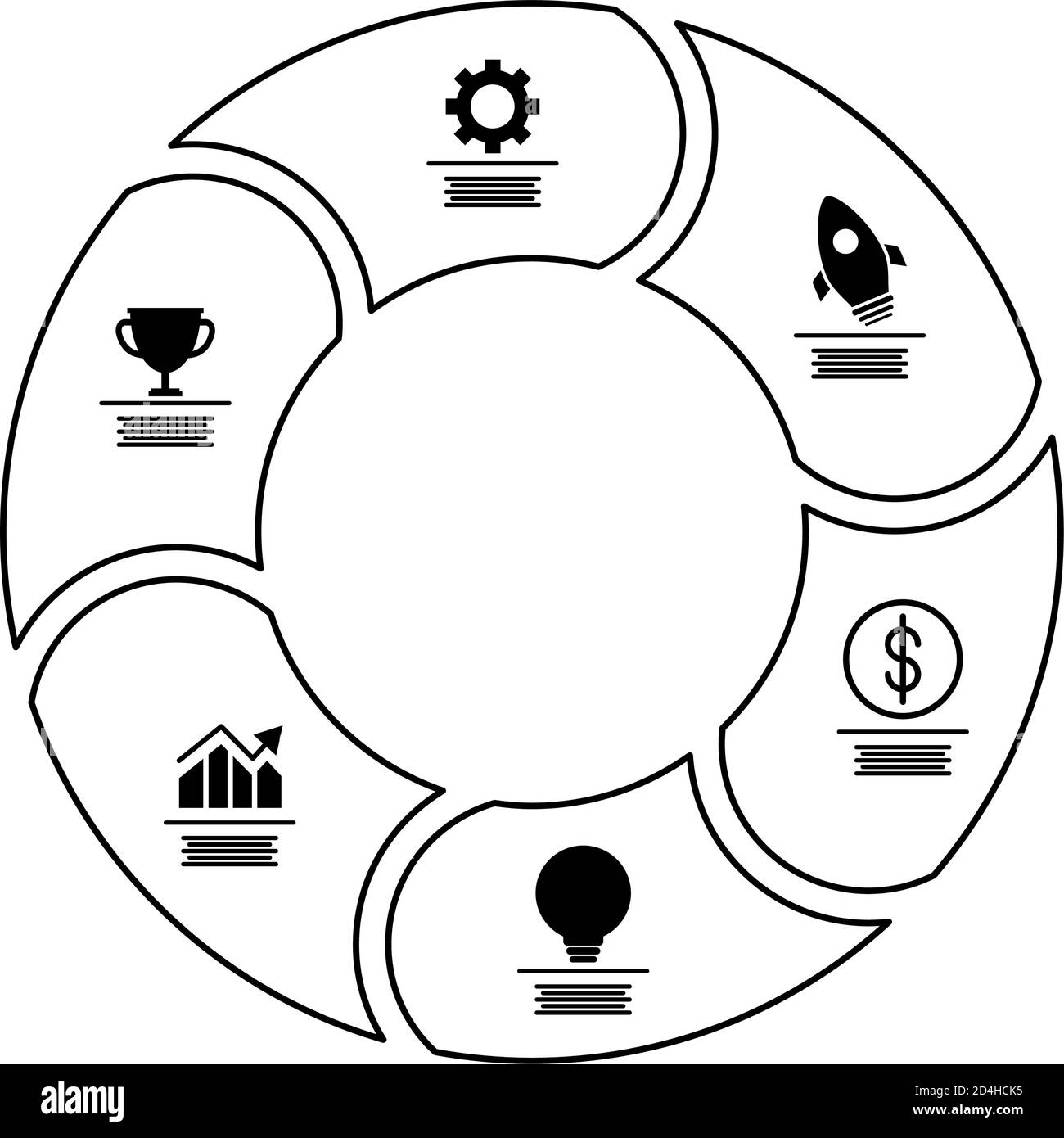 circular infographics statistics with financial line style icons vector ...