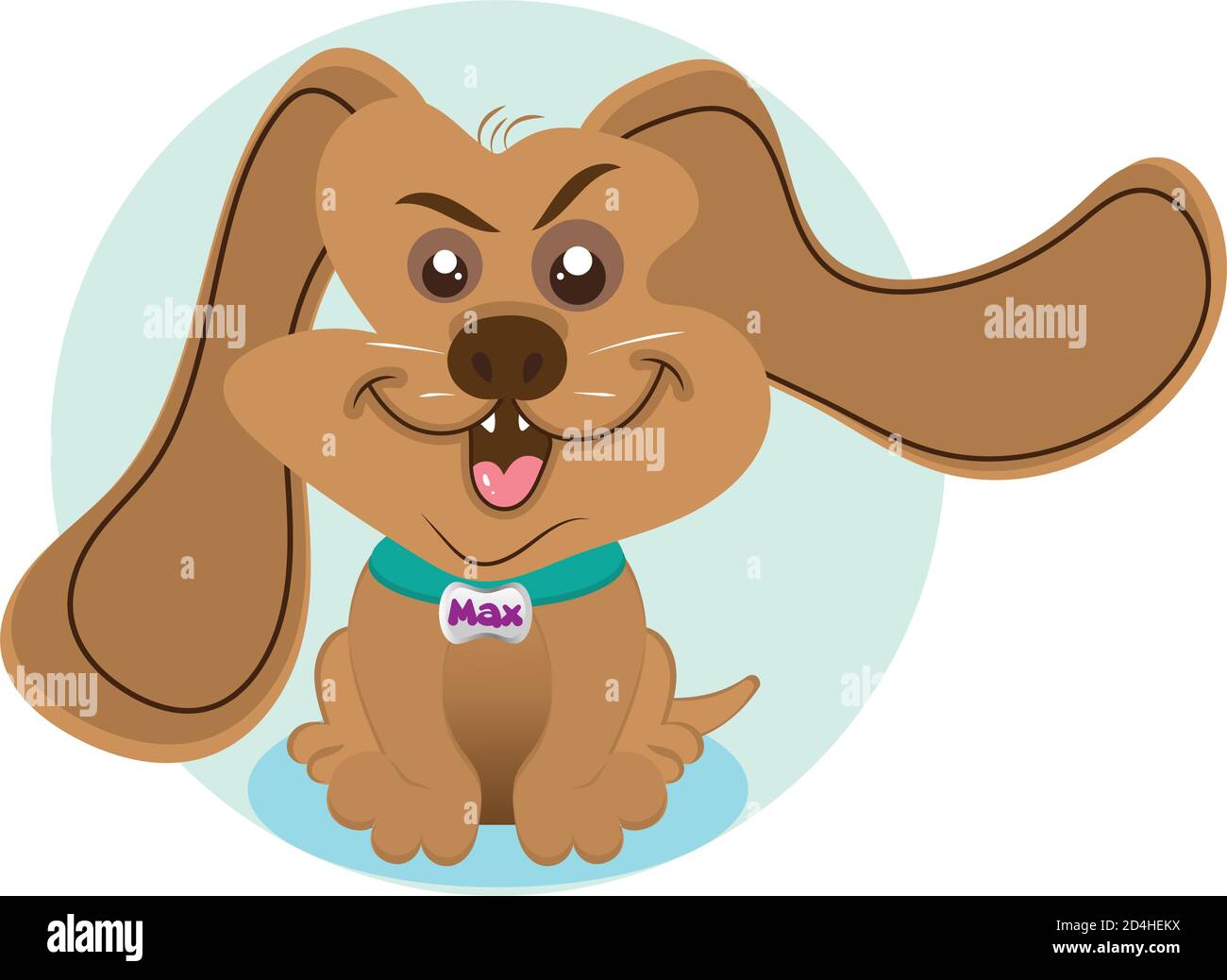 Happy dog kawaii Stock Vector