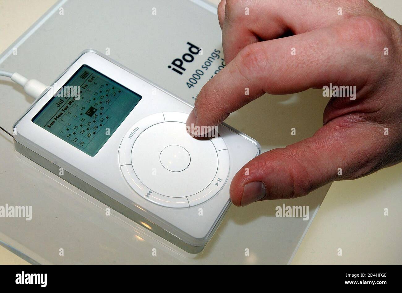 An updated version of Apple's popular iPod MP3 player was introduced  featuring a larger hard drive and new software, including a calendar at the  Macworld Conference and Expo in New York on