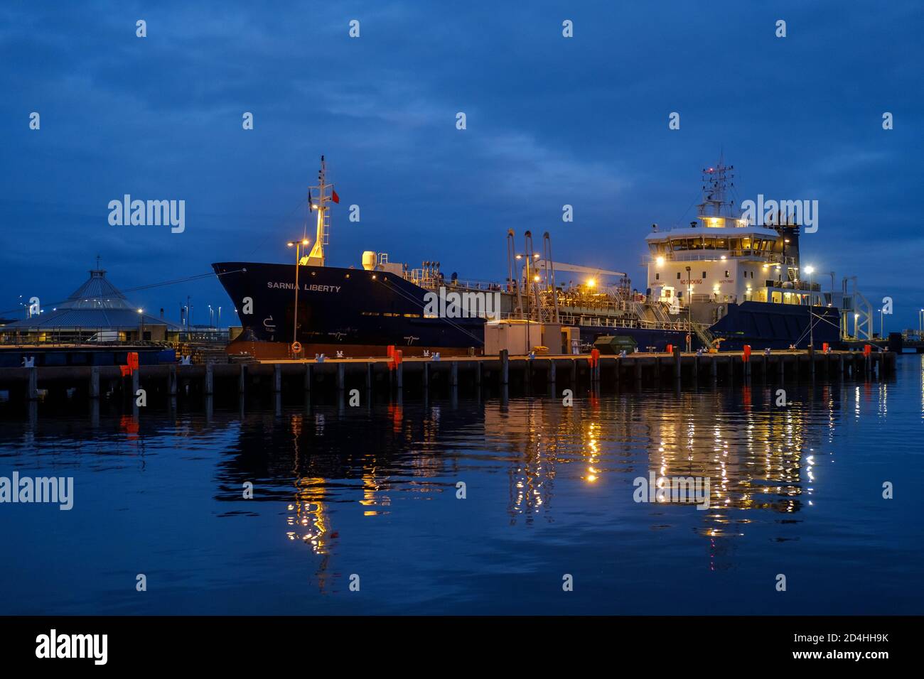 The oil tanker ‘Sarnia Liberty’ at Number 2 pier. Stock Photo