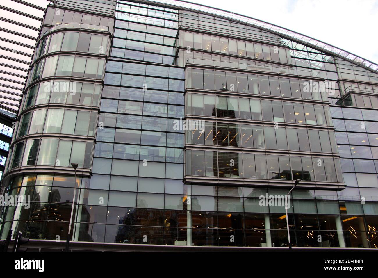 Modern architecture office buildings glass and steel construction in