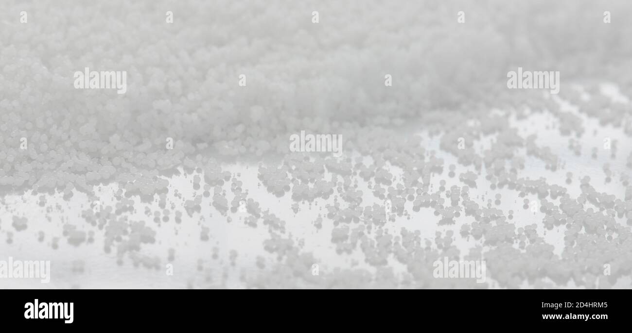 White surface with small round balls and reflection Stock Photo