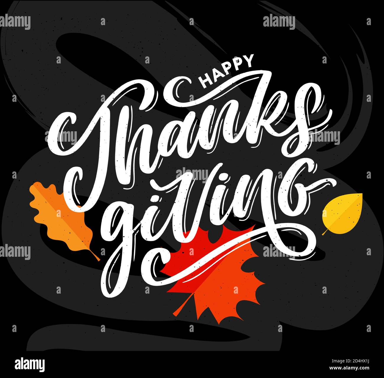 happy thanksgiving lettering calligraphy text brush vector Stock Vector ...