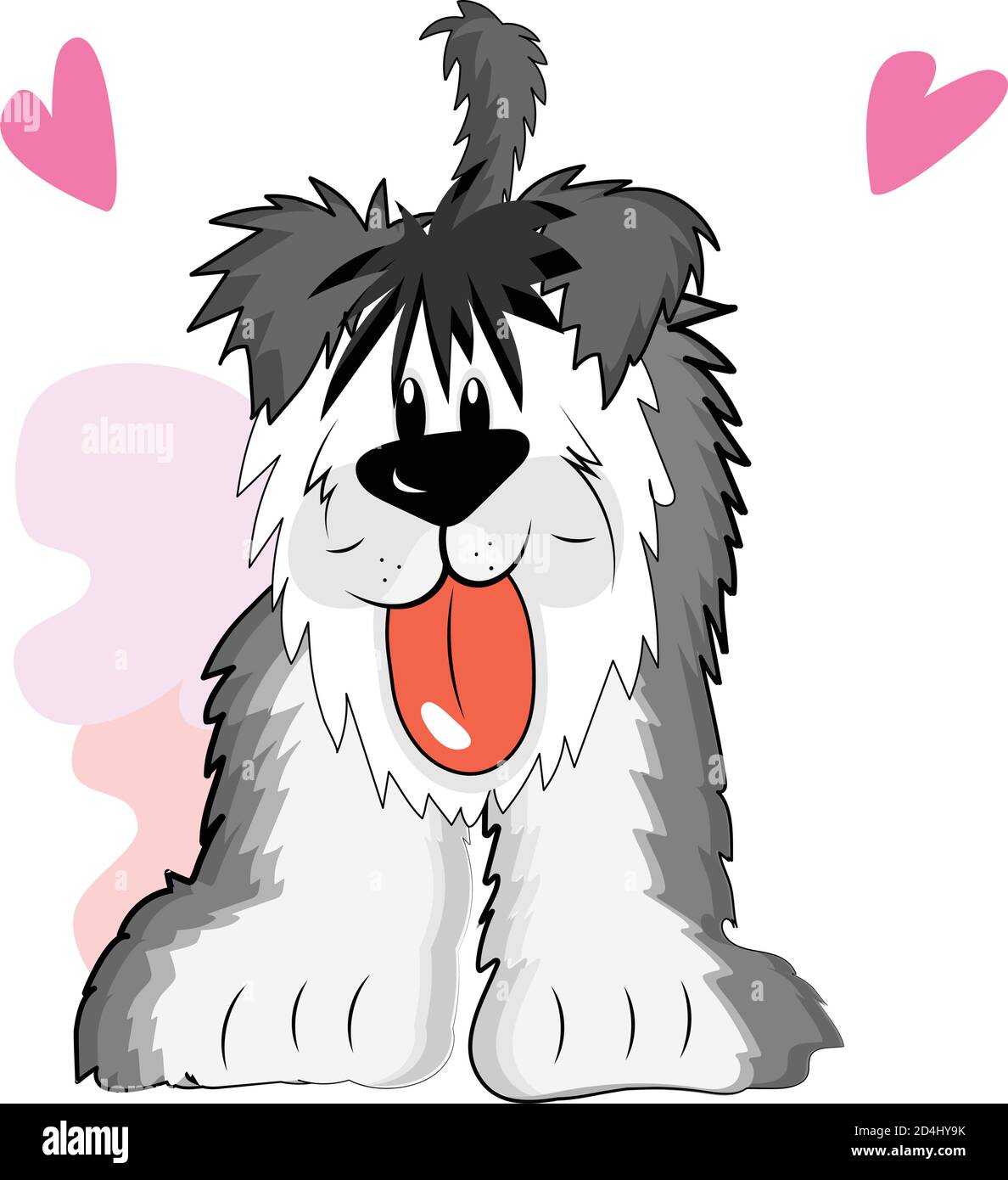 Playful english sheepdog Stock Vector