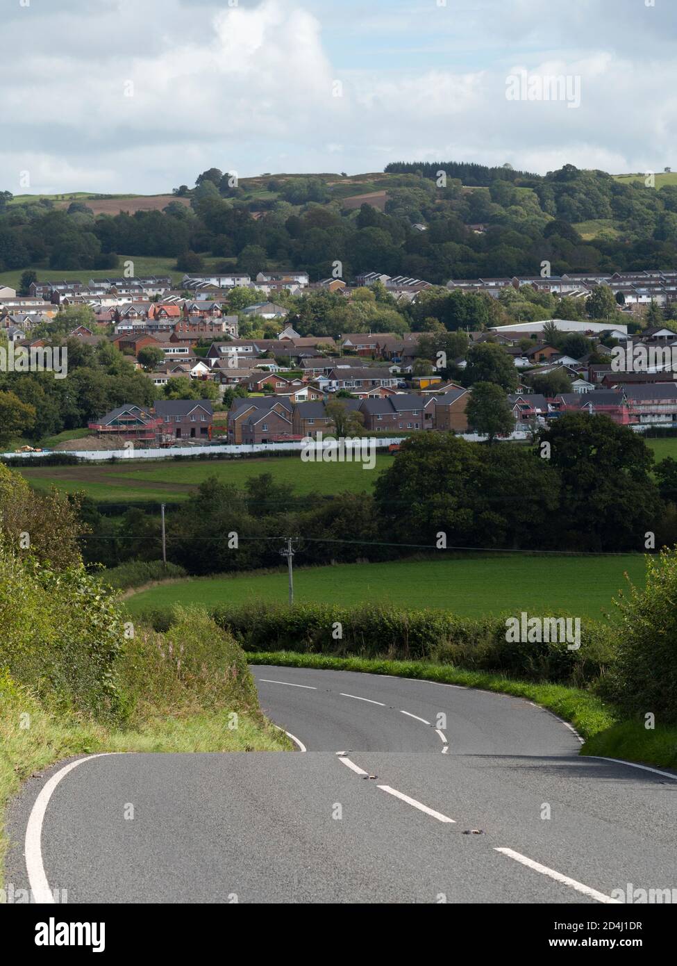 The A4081 looking towards Llandrindod Wells, in Powys, Wales UK Stock Photo
