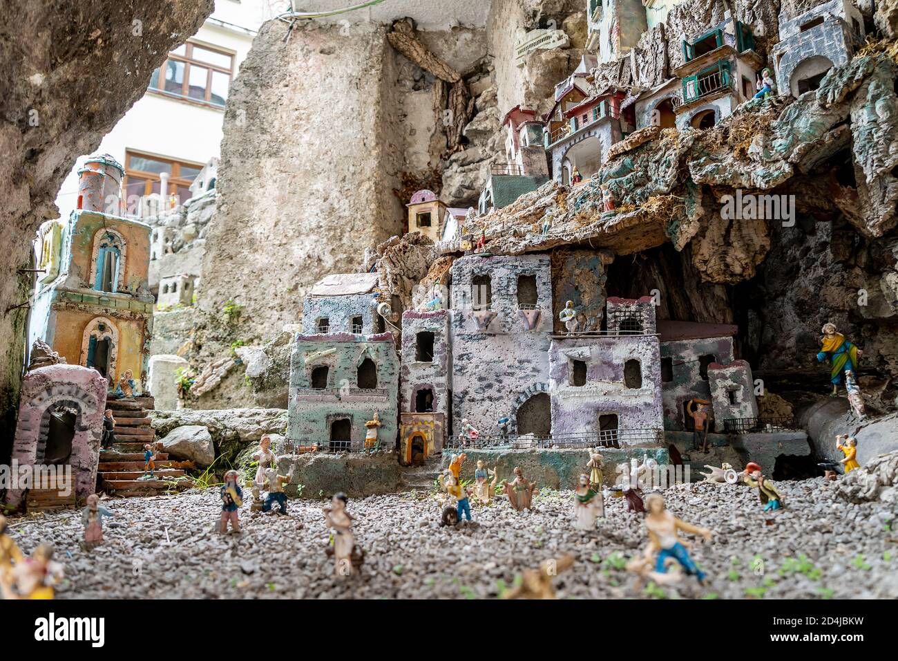 Naples, Italy, January, 2020: The art of Neapolitan nativity of S. Gregorio Armeno, S. Gregorio Armeno is a small street in the old town of Naples, Italy. High quality photo Stock Photo