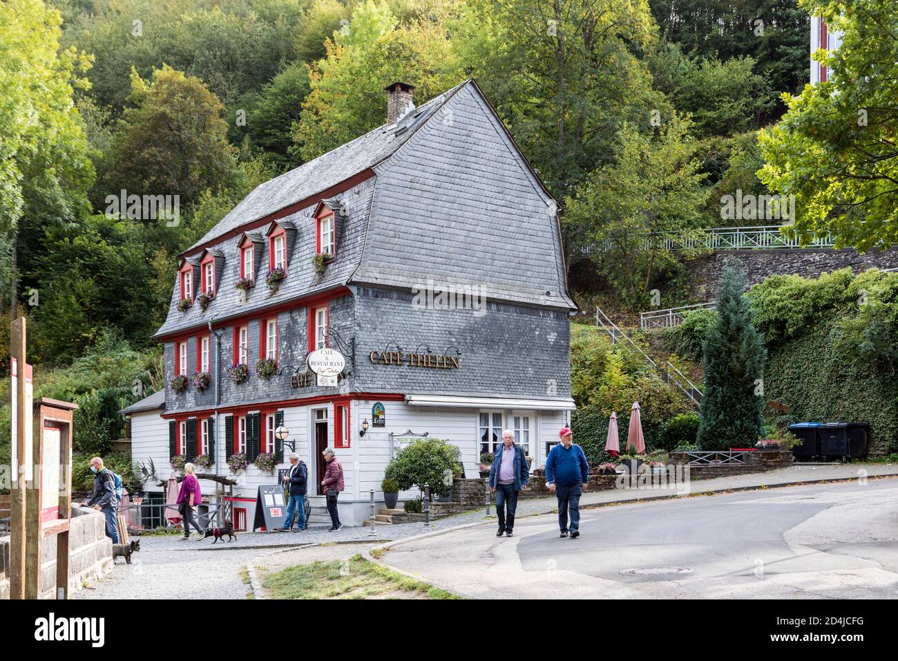 Cafe Thelen in Monschau Stock Photo