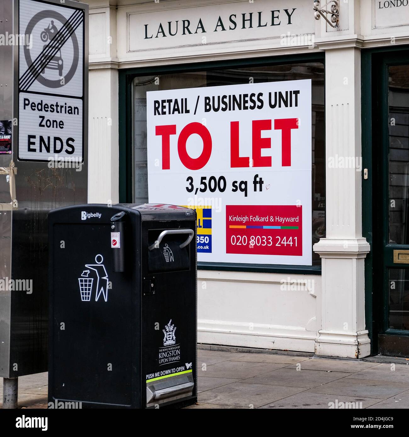 London UK October 09 2020, Laura Ashley High Street Home Interior Outlet Business Failure Due To COVID-19 PAndemic Stock Photo