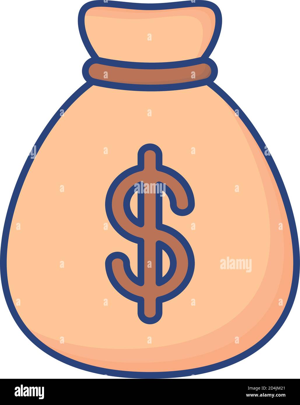 money bag flat style icon vector illustration design Stock Vector Image ...
