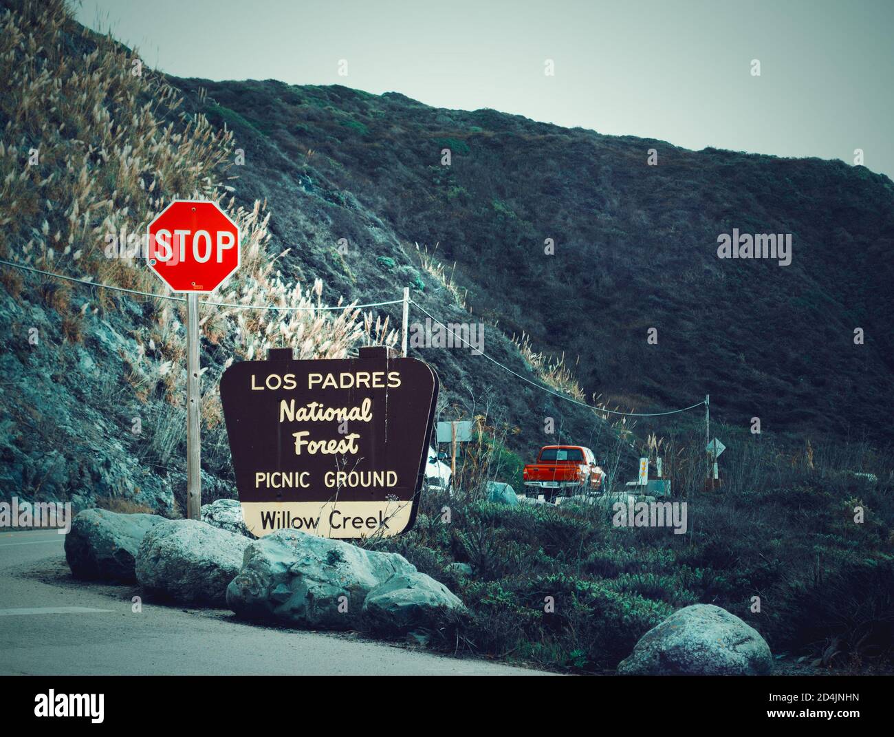 Los Padres National Forest sign in California, USA Stock Photo