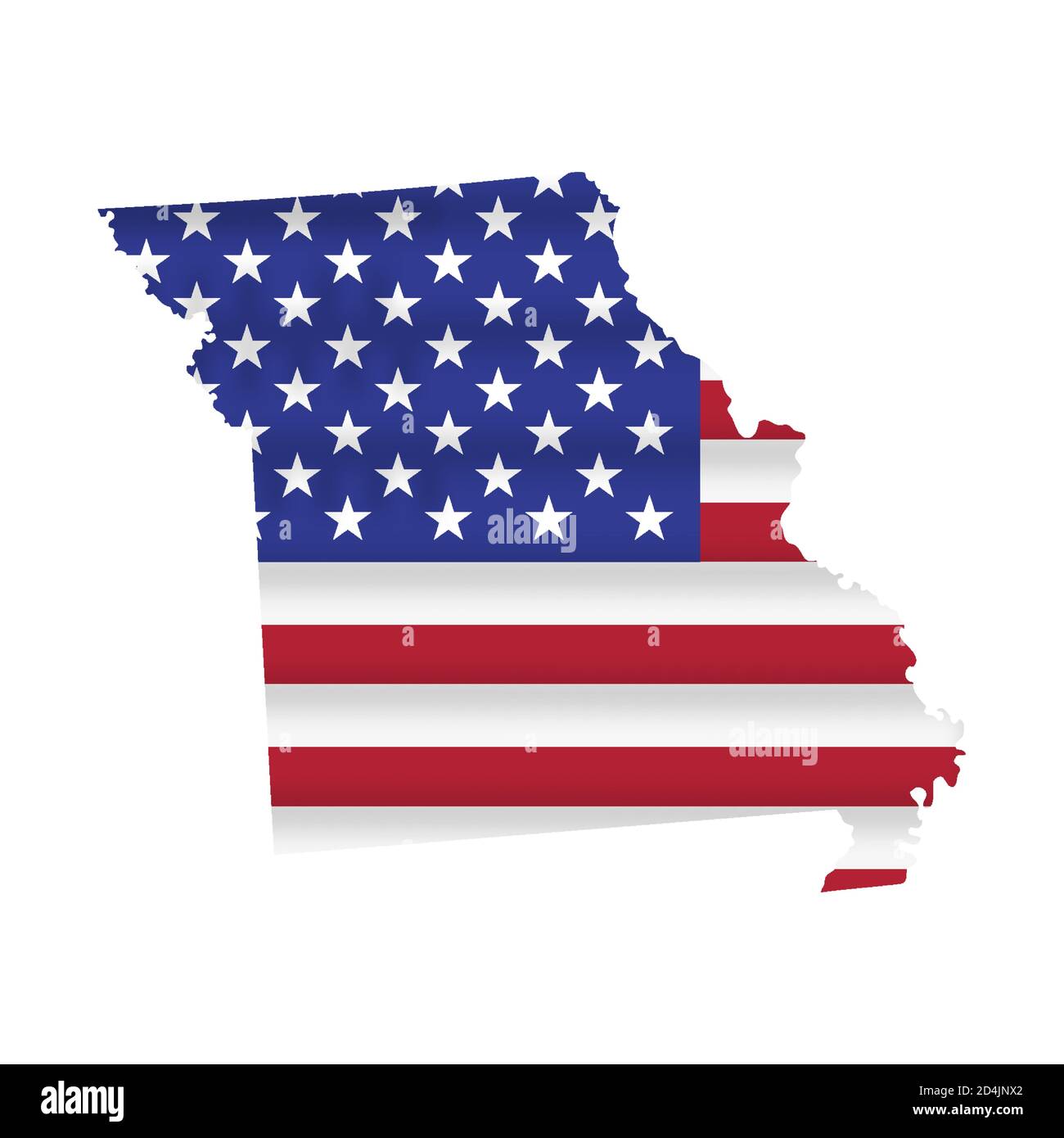 Missouri US state flag map vector isolated Stock Vector