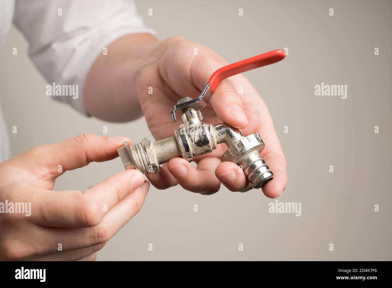 Ball valve repair cleaning from dirt, rust Stock Photo Alamy