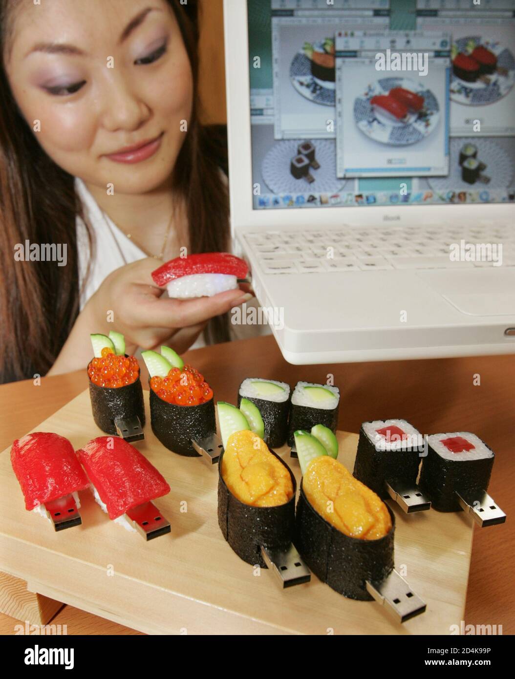 Sushi Shaped Usb Memory Devices Sushidisk Are Displayed At Solid Alliance Corp S Office A Japanese Electonics Device Maker In Yokohama South Of Tokyo November 11 2004 Memory Devices Resembling Sea Urchin Salmon Roe