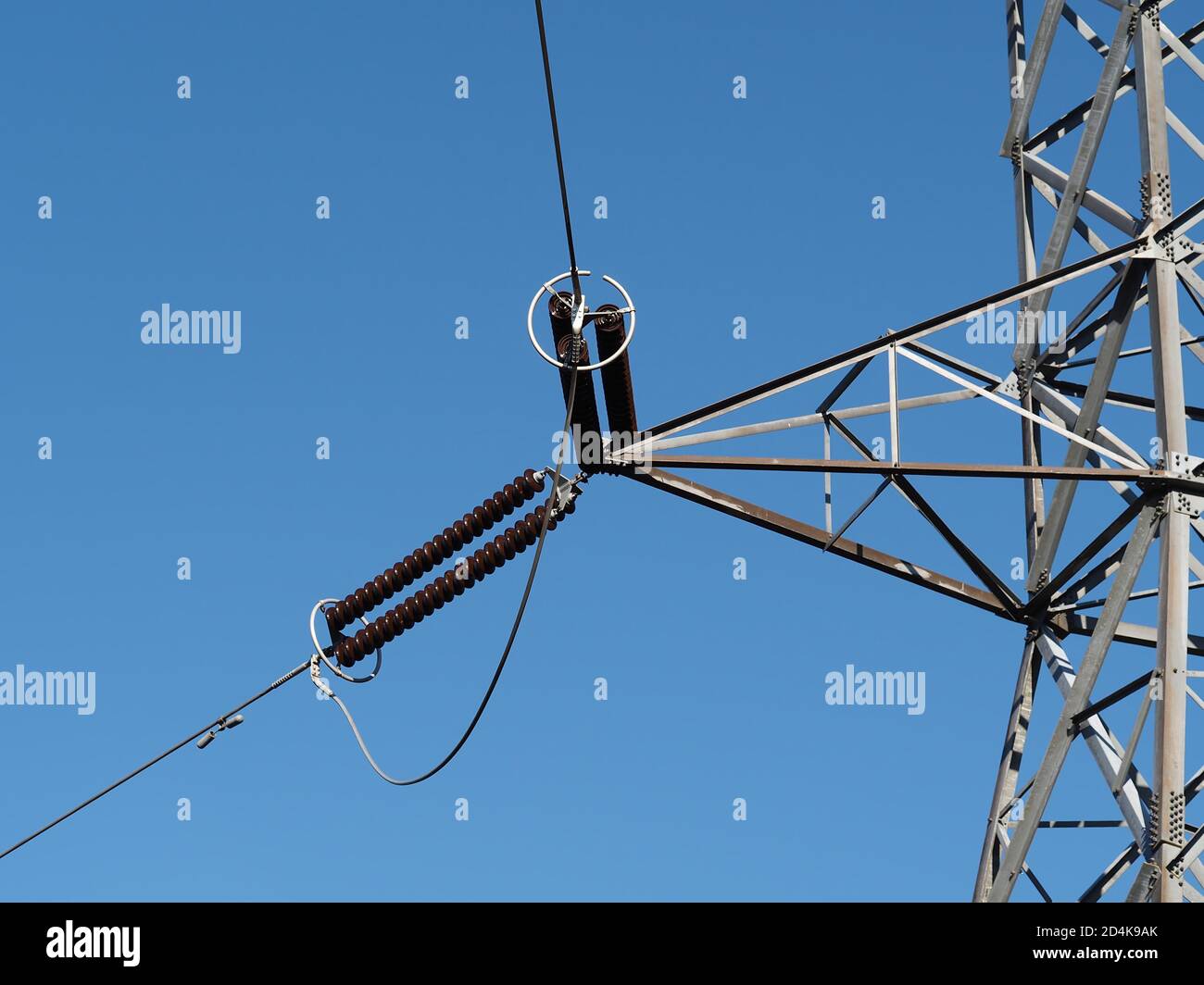 Power transmission tower insulators Stock Photo Alamy
