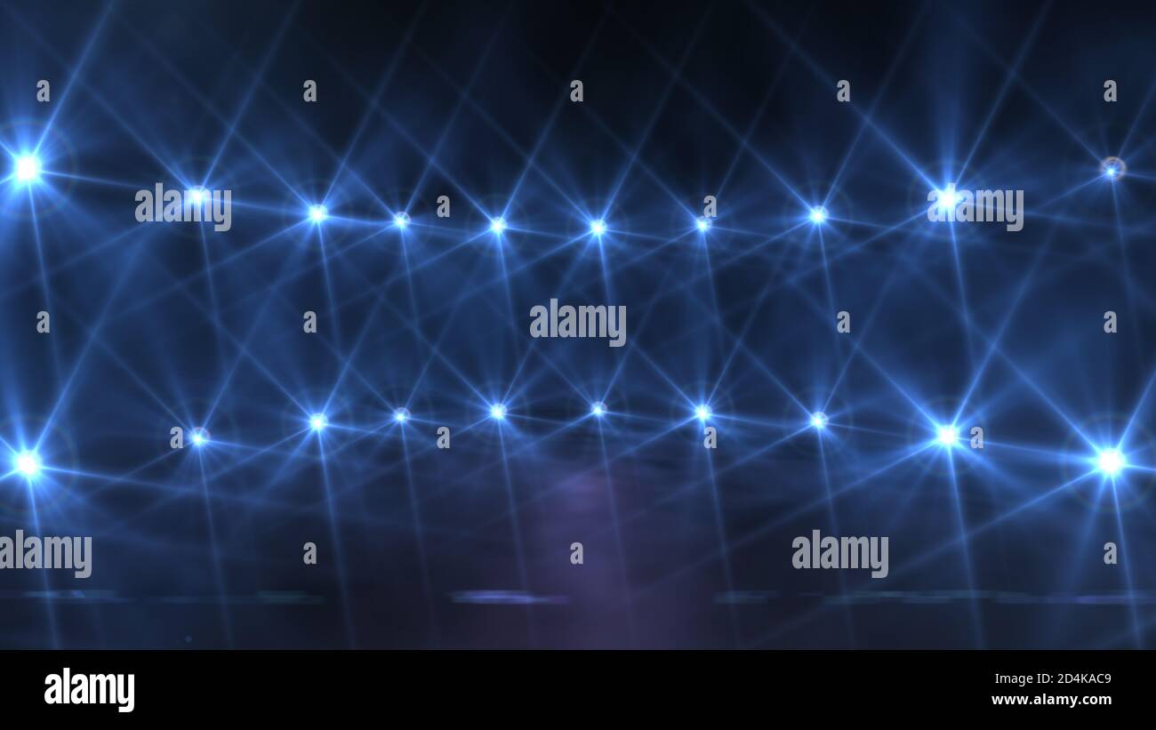 Bright stadium arena lighting spotlight 3d illustration render Stock