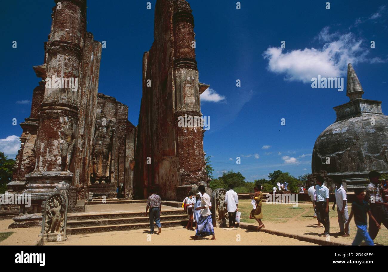 Sri Lanka: The Tempel ruines of the ancient king city Polonnaruwa are one of the main tourist attractions Stock Photo