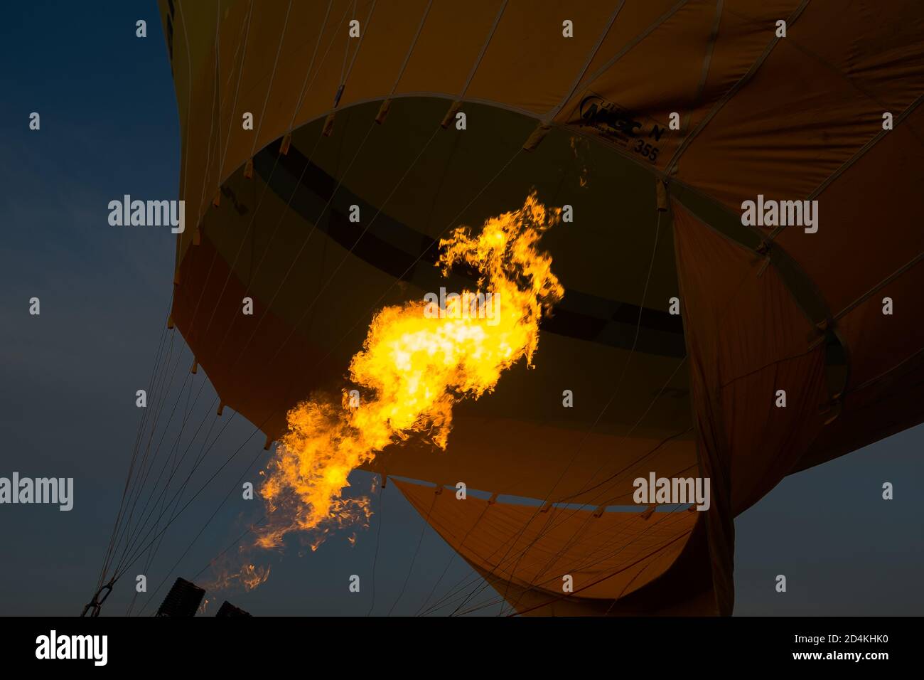 Hot Air Balloon Flame, Cappadocia, Turkey Stock Photo