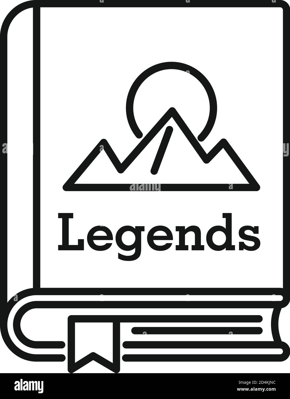 Legends book icon. Outline legends book vector icon for web design isolated on white background Stock Vector