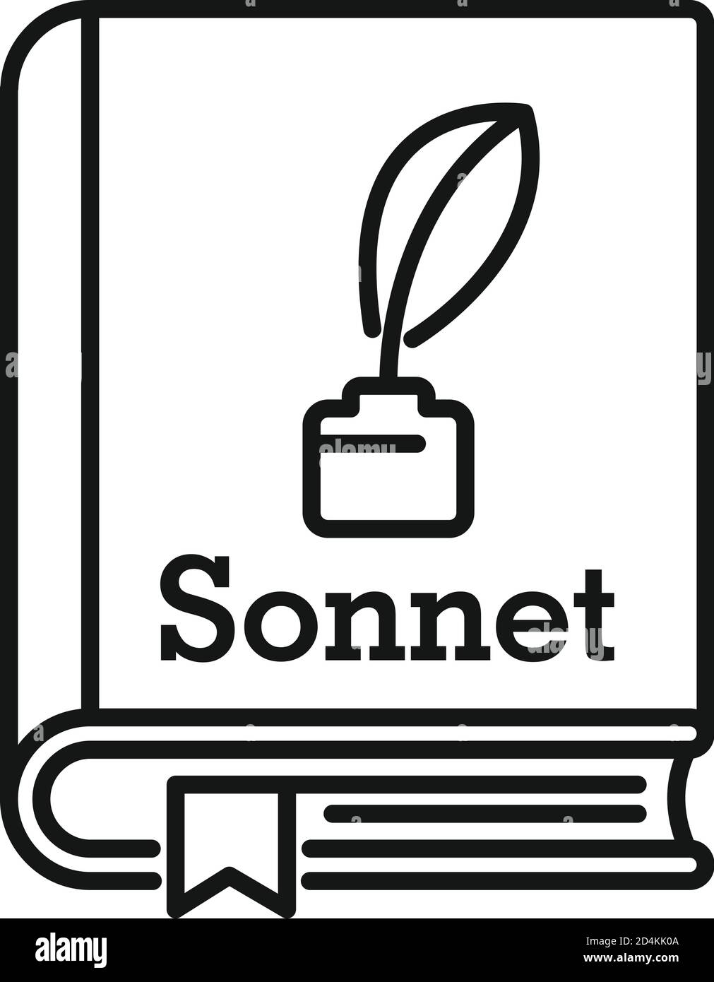 Literary sonnet book icon. Outline literary sonnet book vector icon for web design isolated on white background Stock Vector