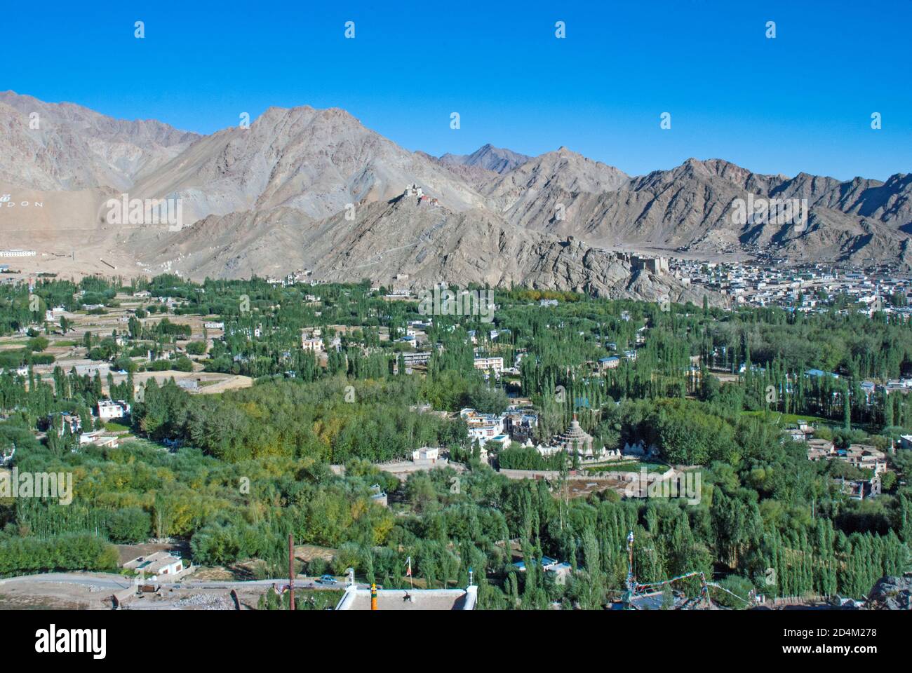 aerial view of leh city ladakh india Stock Photo - Alamy