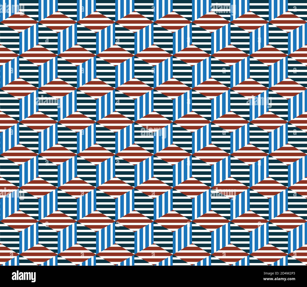 Seamless pattern with colored segments(cube) Stock Vector