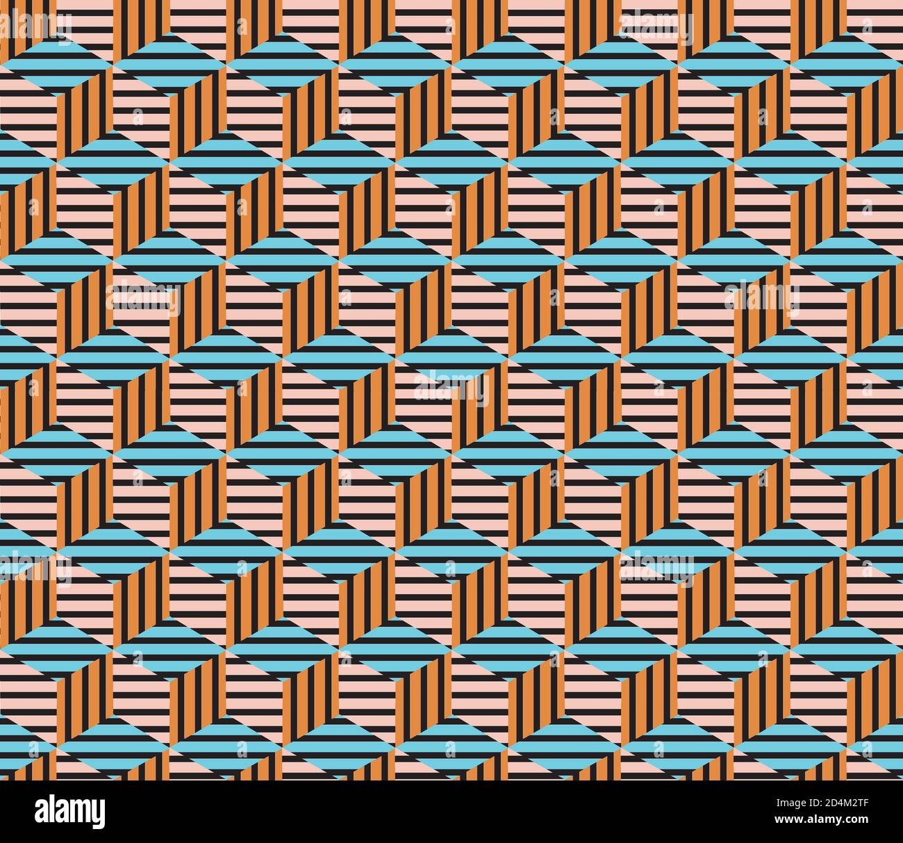 Seamless pattern with colored segments(cube) Stock Vector