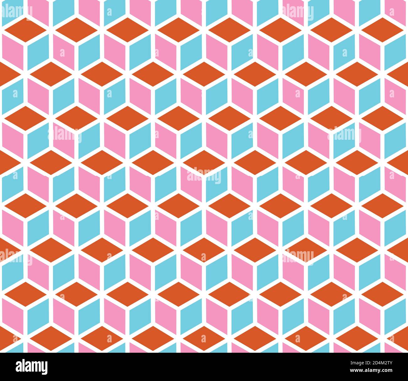 Seamless pattern with colored segments(cube) Stock Vector