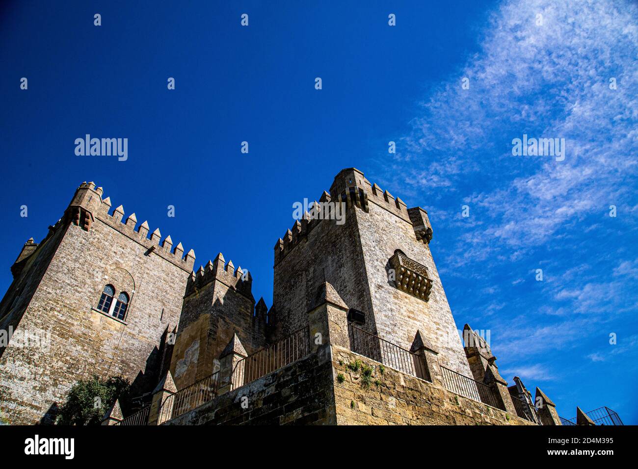 Castle Railing Torret Castle towers with wall and railings with blue sky Stock Photo - Alamy