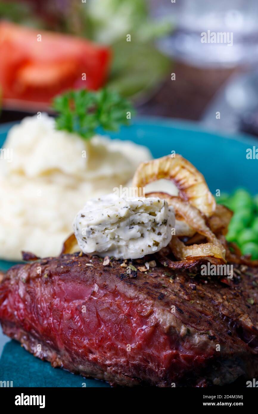 Steak with sweet potato hi-res stock photography and images - Alamy