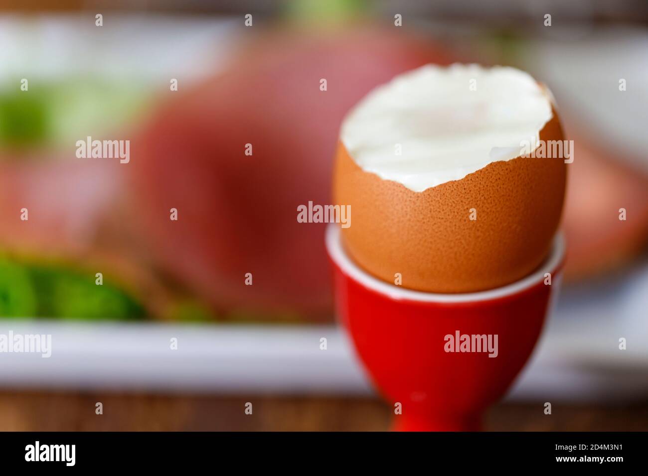 closeup of a boiled egg for breakfast Stock Photo