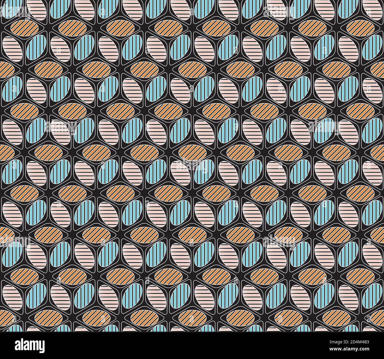 Seamless pattern with colored segments(cube) Stock Vector