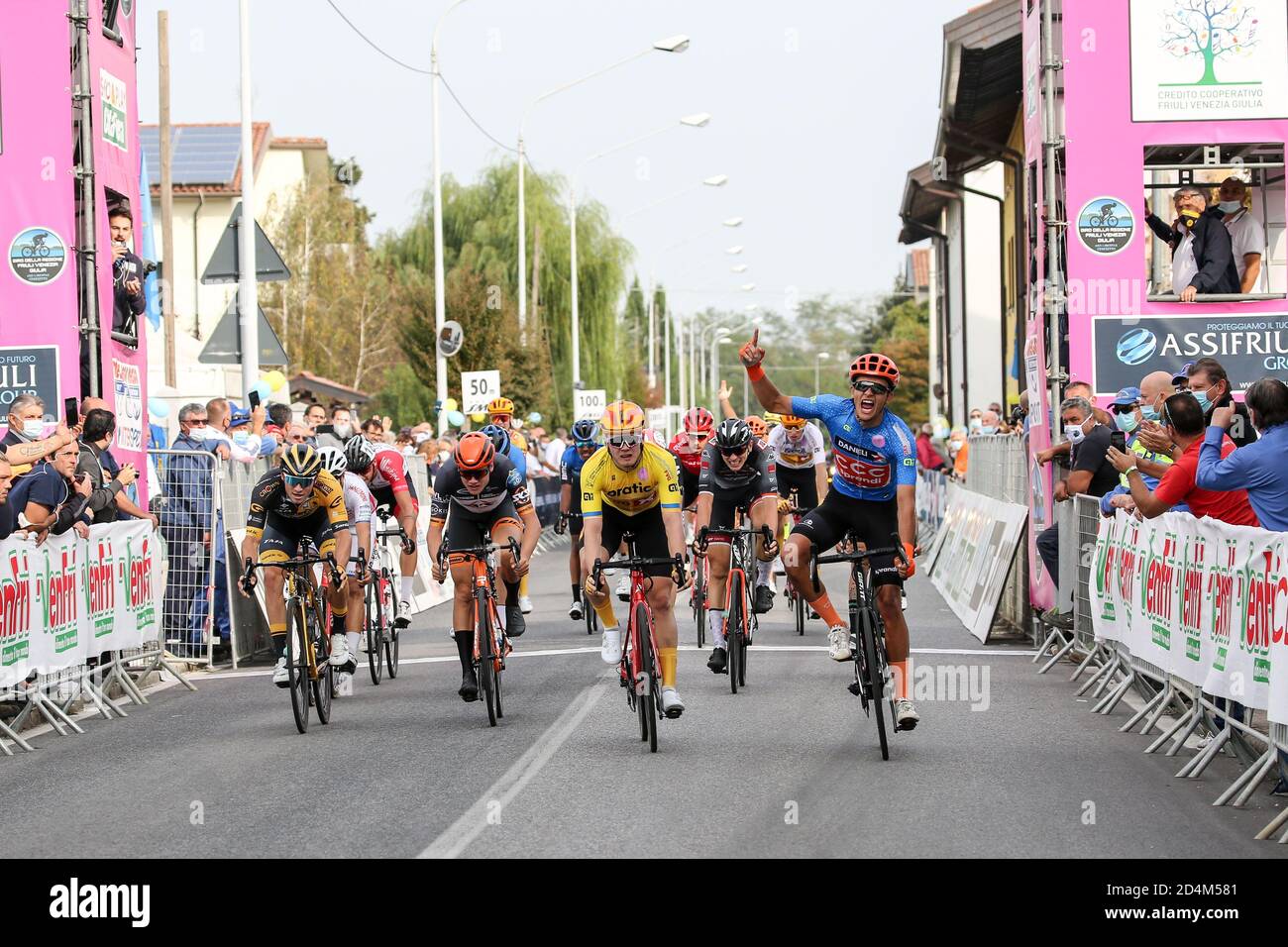 San Marco Di Mereto Di Tomba, Italy. 9th Oct, 2020. san marco di mereto di tomba, Italy, 09 Oct 2020, The winner of second stages Szymon Krawczyk - CCC Development Team during Under 23 Elite - in line race Ã¢â‚¬' Road Race Variano Ã¢â‚¬' San Marco di Mereto di Tomba - Street Cycling - Credit: LM/Luca Tedeschi Credit: Luca Tedeschi/LPS/ZUMA Wire/Alamy Live News Stock Photo