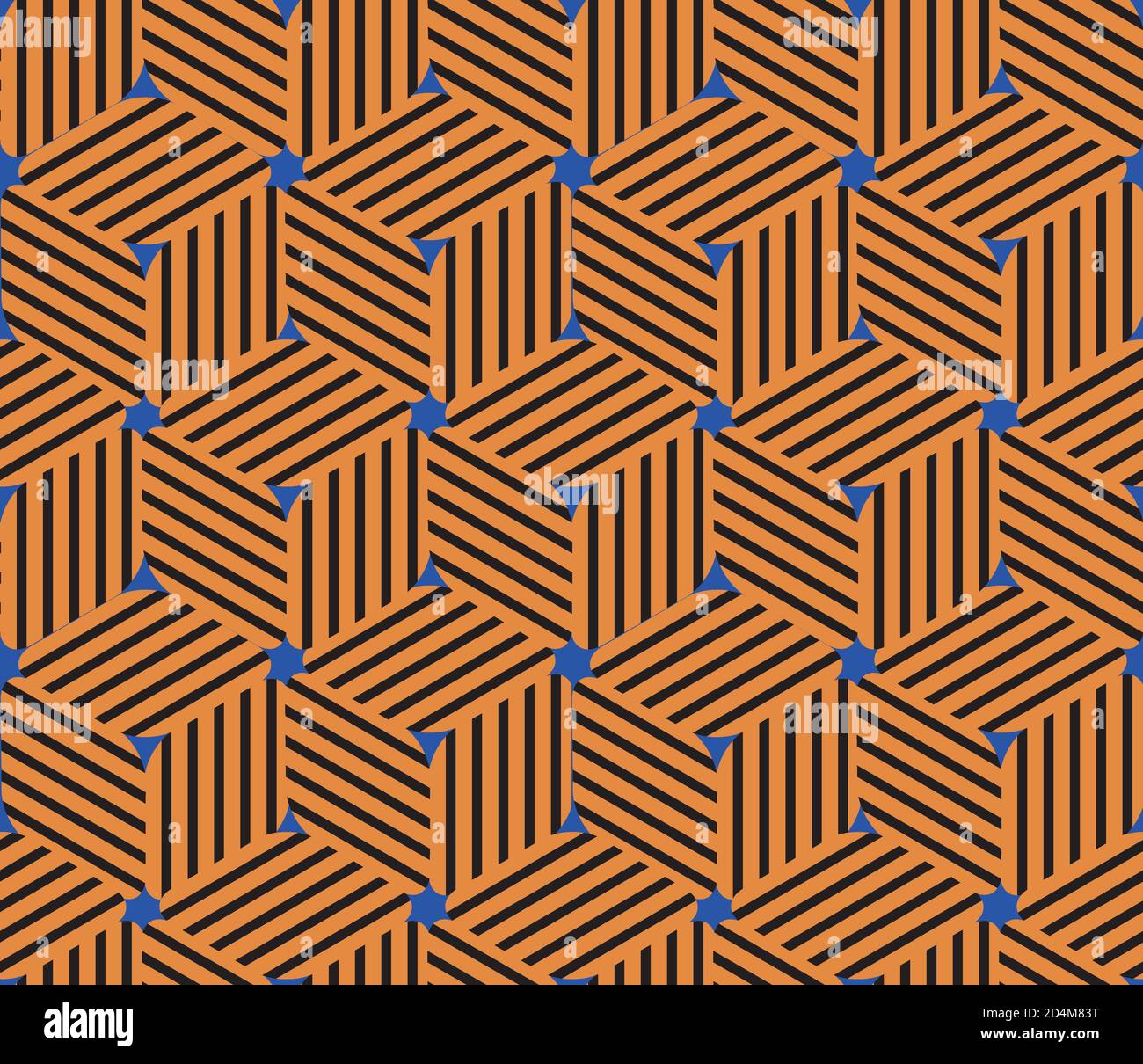 Seamless pattern with oblique colored bands(cube) Stock Vector