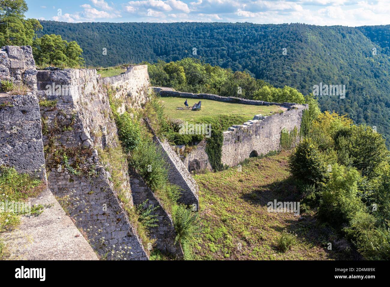 Landscape with Hohenurach Castle in Bad Urach, Germany. Ruins of this ...