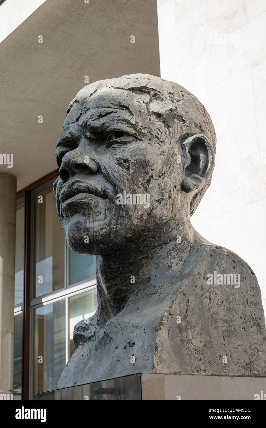 The Nelson Mandela statue on the 17th September 2020 on the South Bank in South London in the