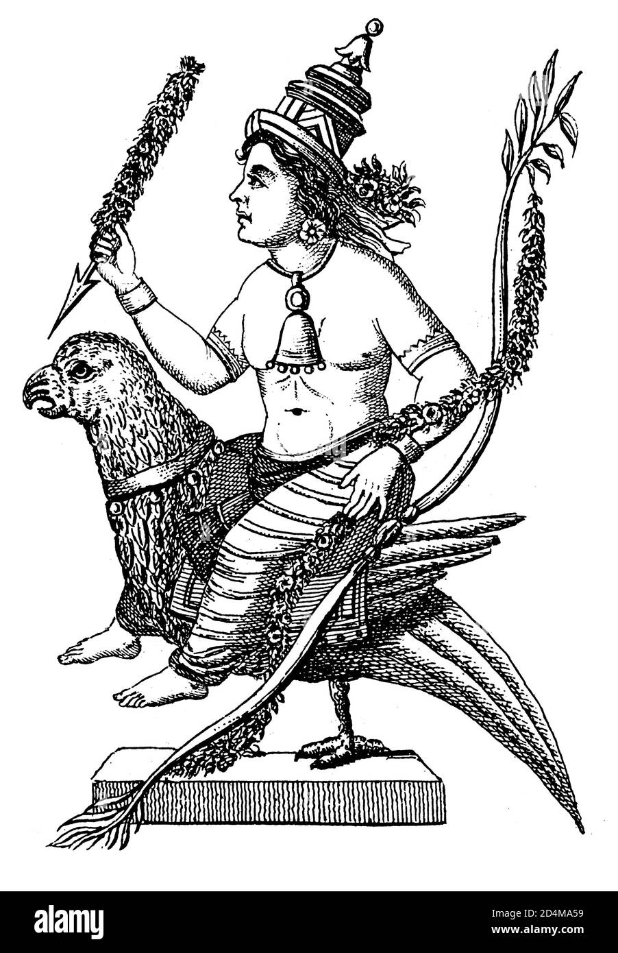 Antique 19th-century engraving of Kamadeva, Indian god. Illustration  published in Systematischer Bilder-Atlas zum Conversations-Lexikon,  Ikonographisc Stock Photo - Alamy