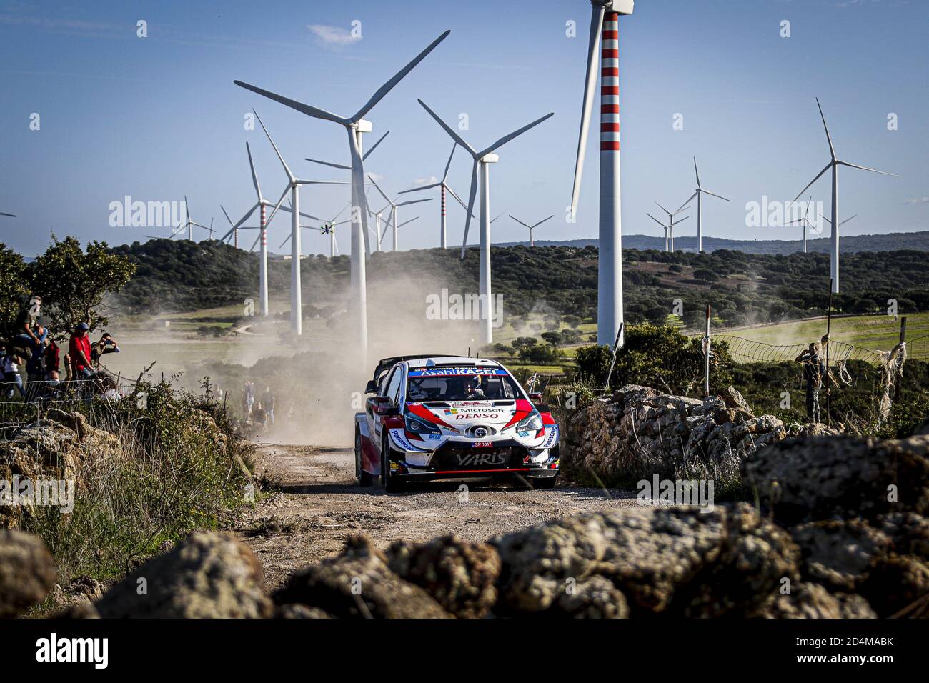 33 EVANS Elfyn (GBR), MARTIN Scott (GBR), Toyota Yaris WRC, Toyota Gazoo Racing WRT, action during the 2020 Rally Italia Sardegna, 6th round of the 2020 FIA WRC Championship from October 8 to 11, 2020 at Alghero, Sardegna in Italy - Photo Paulo Maria / DPPI Credit: LM/DPPI/Paulo Maria/Alamy Live News Stock Photo