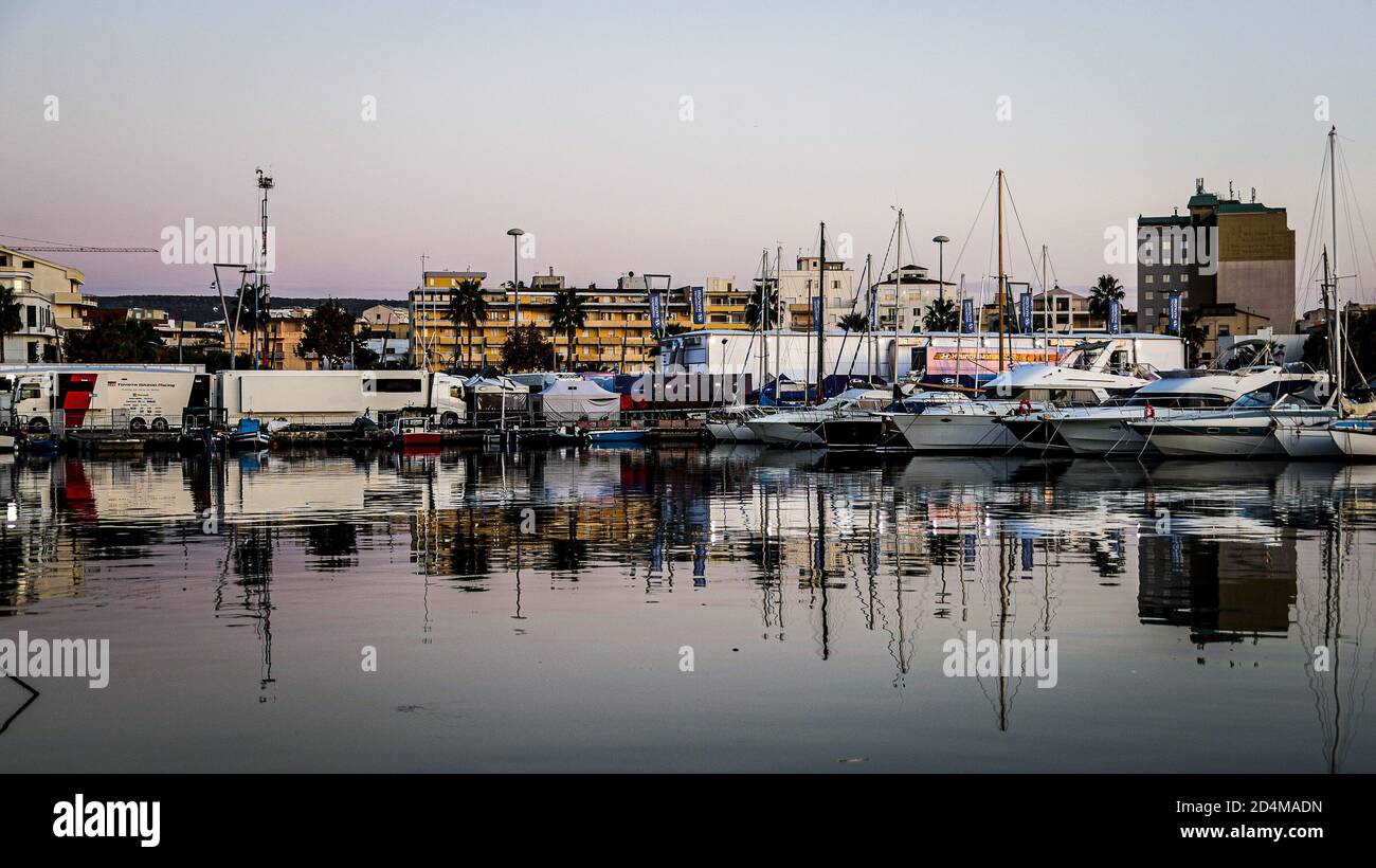 Atmosphere Alghero service park during the 2020 Rally Italia Sardegna, 6th round of the 2020 FIA WRC Championship from October 8 to 11, 2020 at Alghero, Sardegna in Italy - Photo Paulo Maria / DPPI Credit: LM/DPPI/Paulo Maria/Alamy Live News Stock Photo
