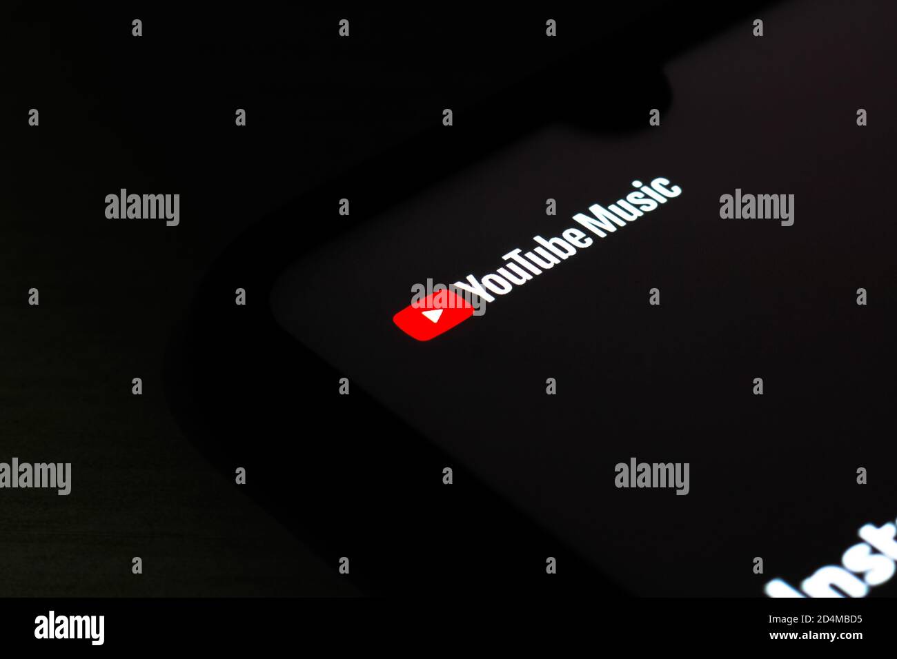 In This Photo Illustration The Youtube Music Logo Seen Displayed On A Smartphone Stock Photo Alamy