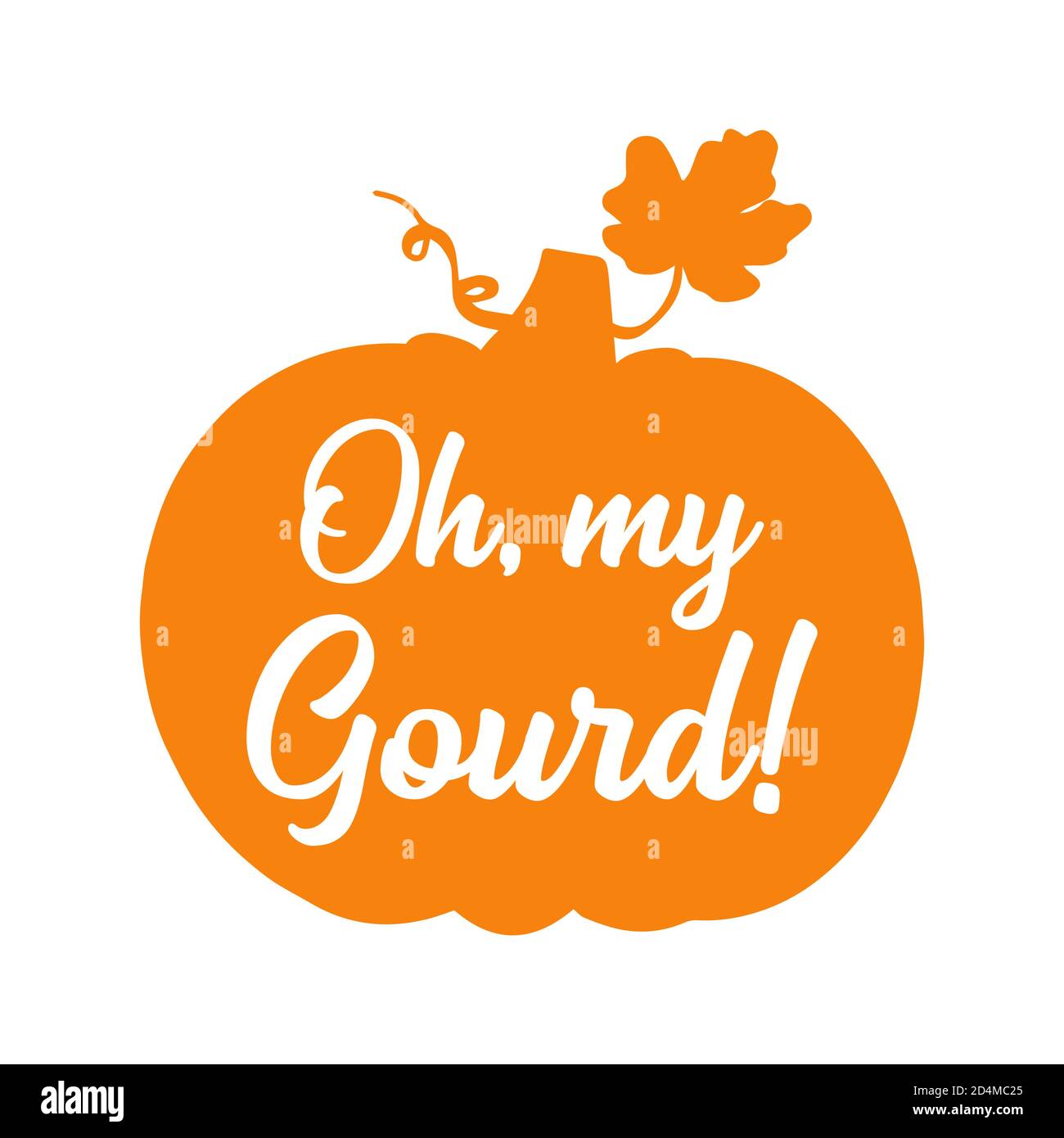 Hand sketched OH MY GOURD quote as banner. Lettering for poster, label