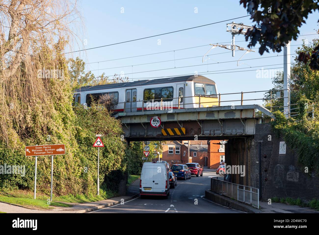 Greater Anglia Railway Train Passing Over Bridge Approaching Rochford