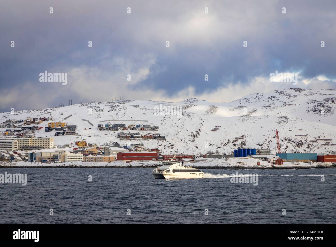 Colourful houses in Hammerfest the most northerly town in North Norway