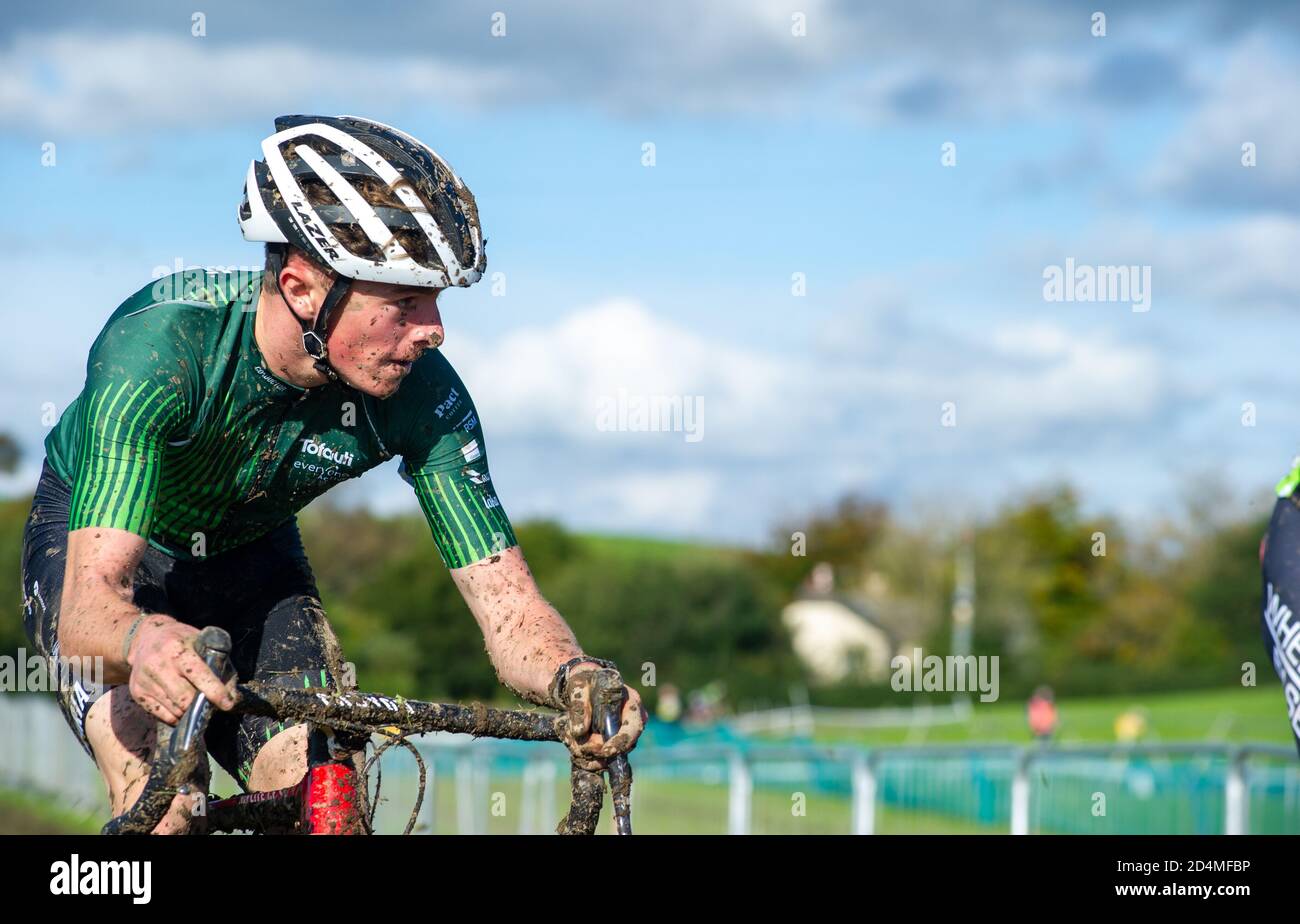 Westmorland County Showground Cumbria UK 4th October 2020. Callum Laborde Iceni Velo in action during the Junior Mens race at Round 1 of the HSBC British Cycling National Cyclo Cross Trophy. David