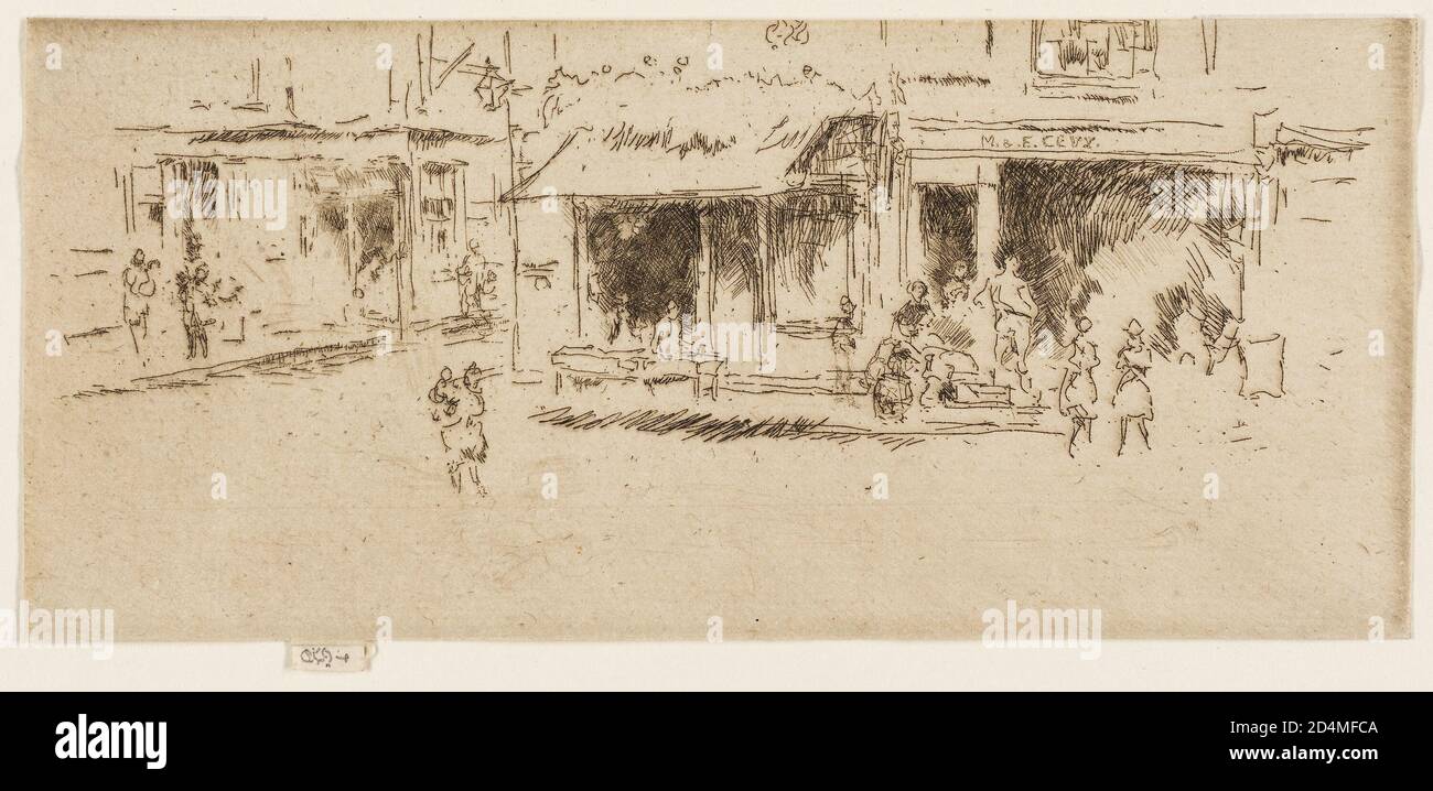 Etching and drypoint with foul biting in dark brown ink on cream laid