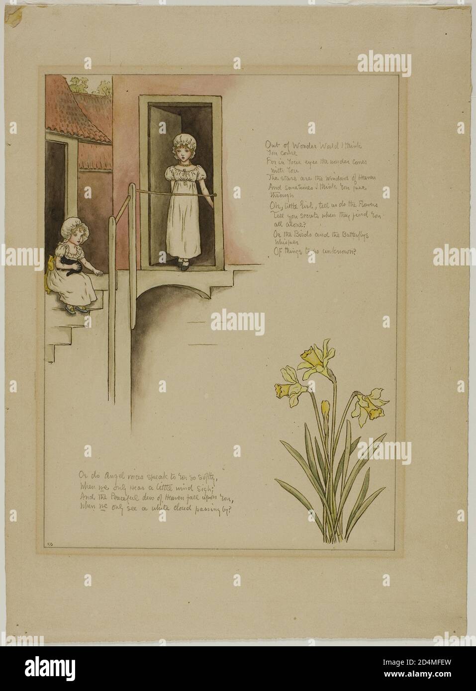 Study for From Wonder World; from Marigold Garden  -  Date: 1885; Kate Greenaway; English; 1846-1901 Stock Photo